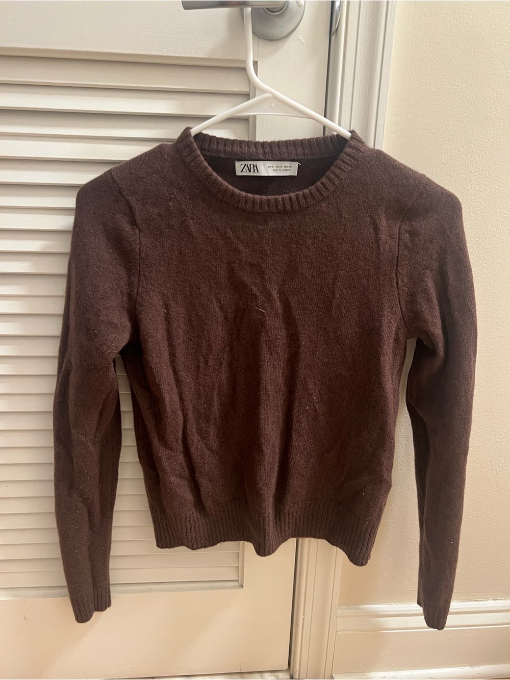 Zara Chocolate Brown Crewneck Sweater